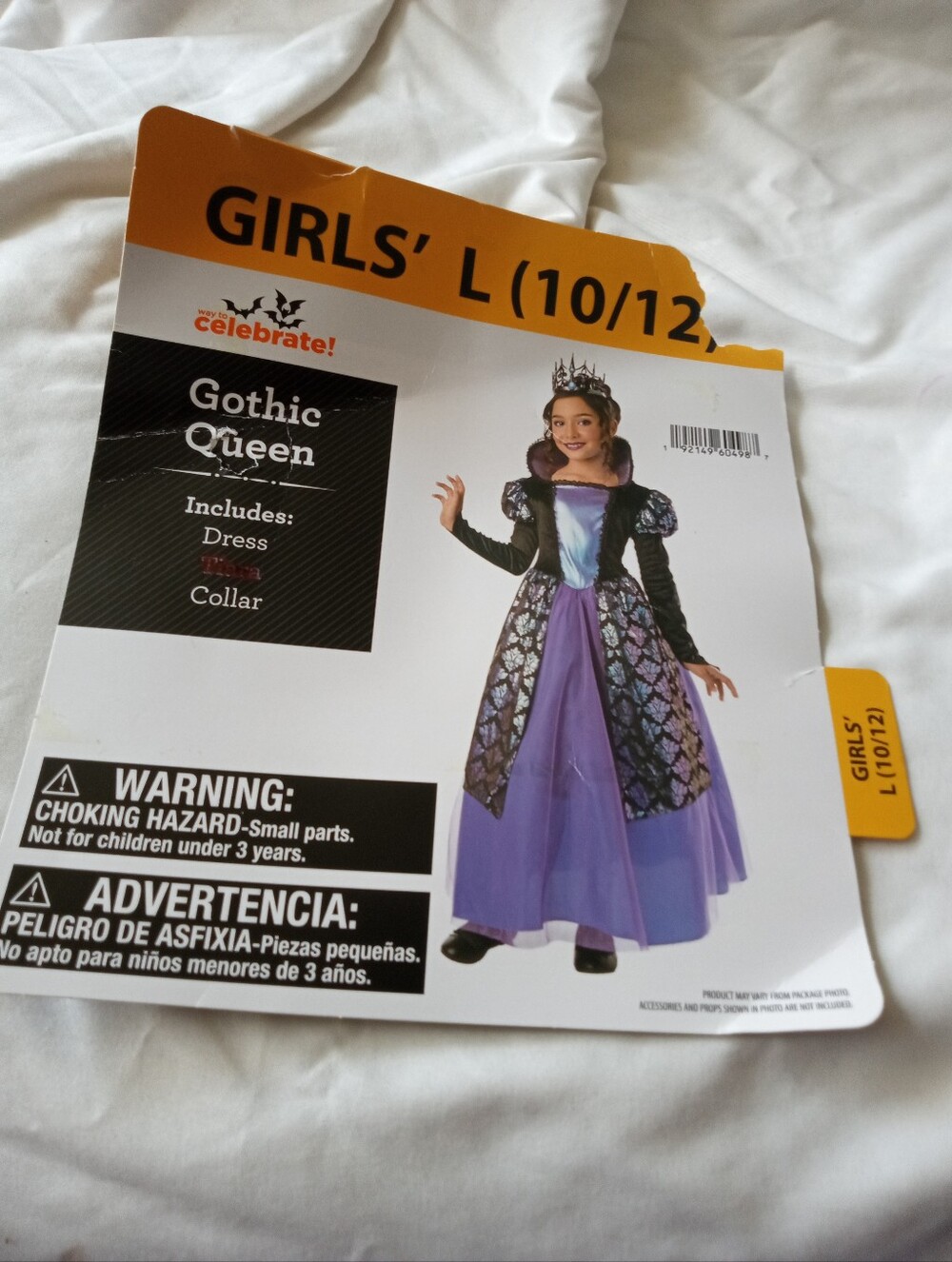 Girls' L (10-12) Gothic Queen Costume - Purple And Black